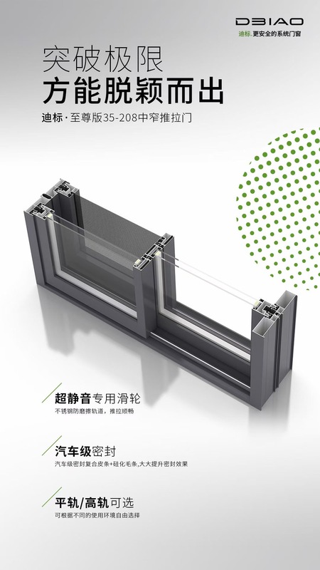 至尊版35-208中窄推拉门